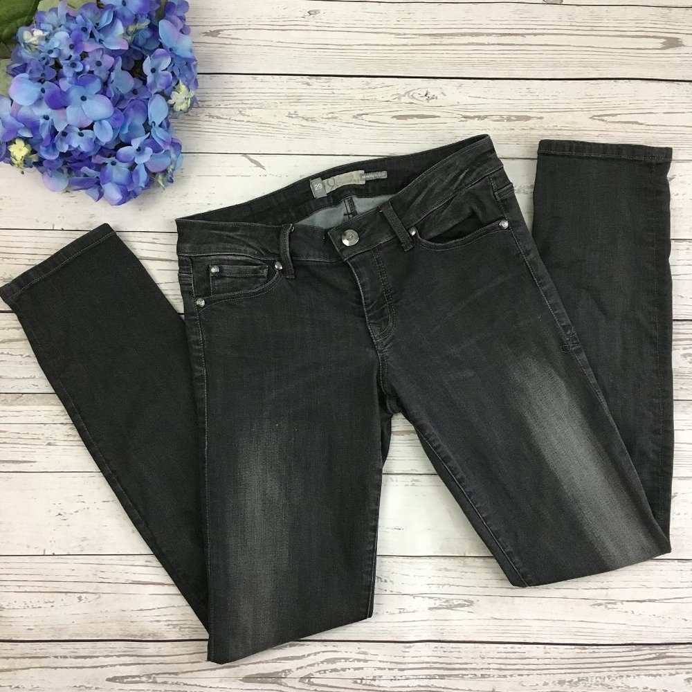 Level 99 Skinny Straight Leg Jeans Grey Black